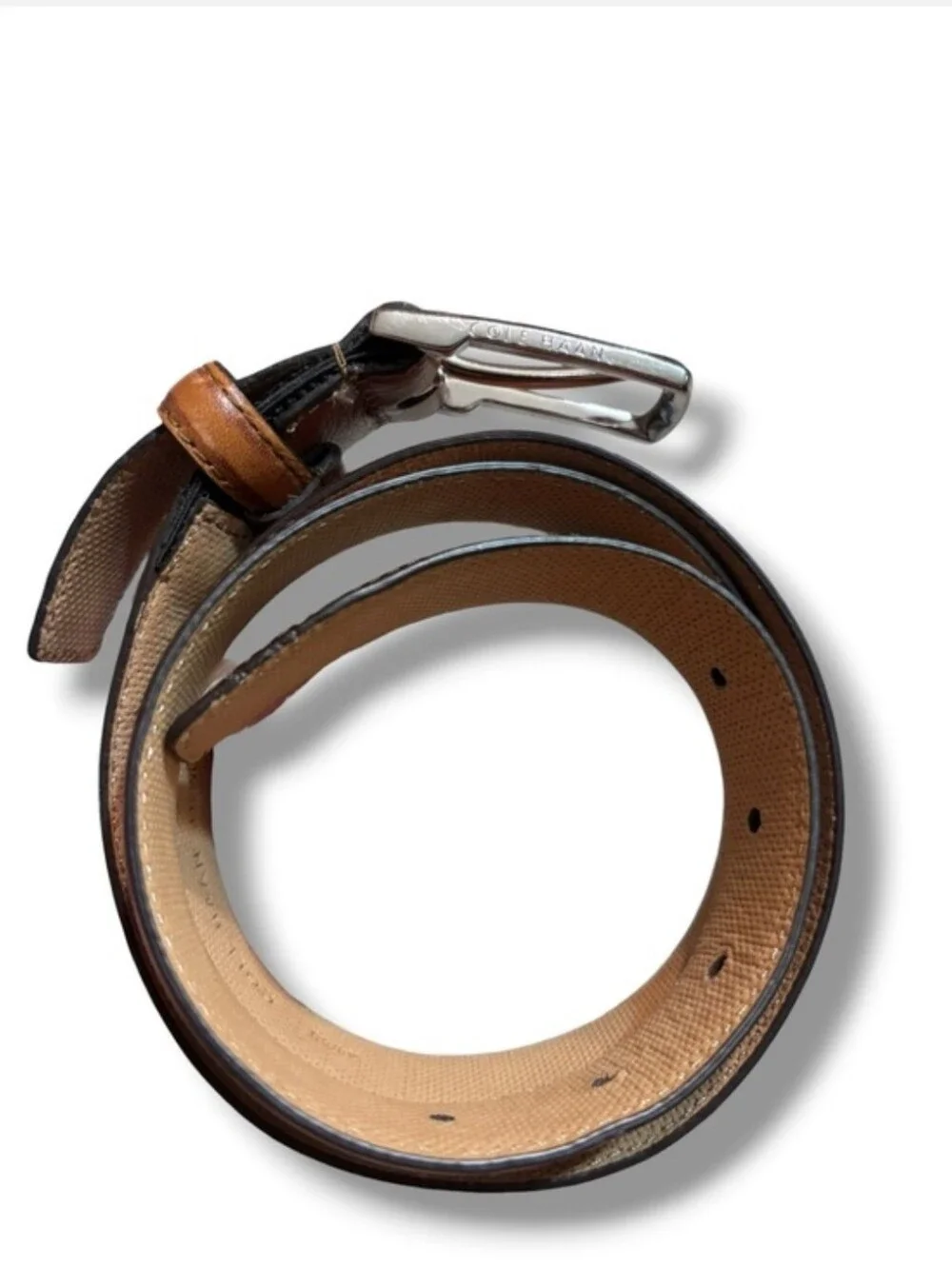 COLE HAAN Tan Harrison Grand Leather Belt Size 34